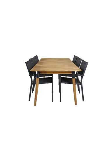 Matgrupp Julian med Copacabana matstolar, 210 × 100 cm
