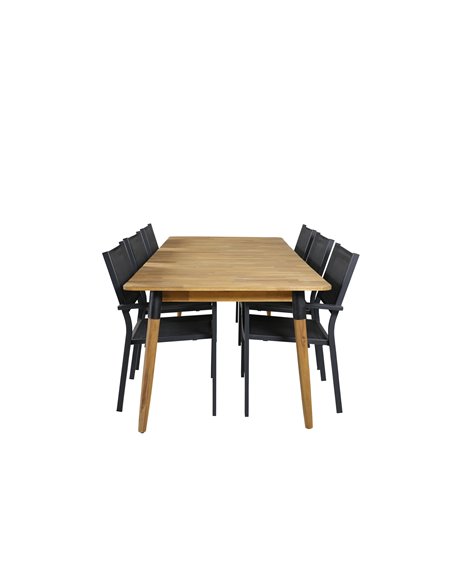 Matgrupp Julian med Copacabana matstolar, 210 × 100 cm