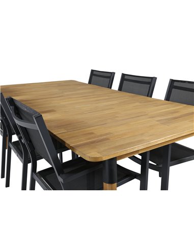 Matgrupp Julian med Copacabana matstolar, 210 × 100 cm