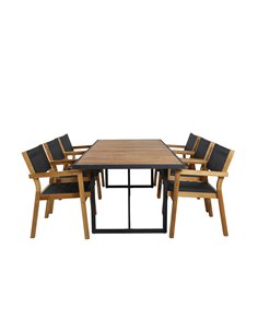 Matgrupp Khung med Venice matstolar, 200 × 100 cm