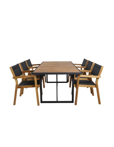 Matgrupp Khung med Venice matstolar, 200 × 100 cm