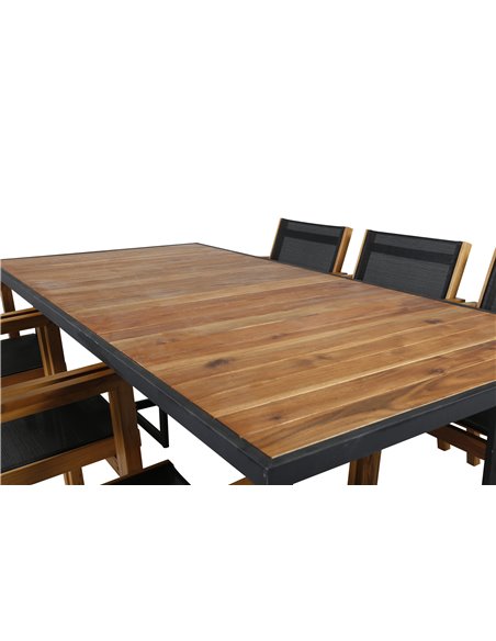 Matgrupp Khung med Venice matstolar, 200 × 100 cm