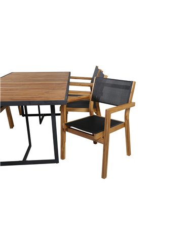 Matgrupp Khung med Venice matstolar, 200 × 100 cm