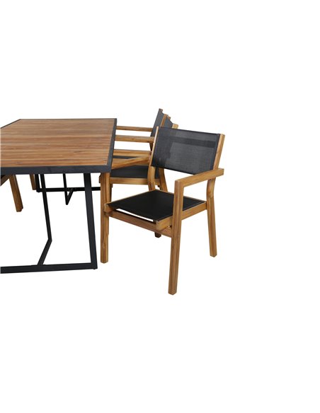 Matgrupp Khung med Venice matstolar, 200 × 100 cm