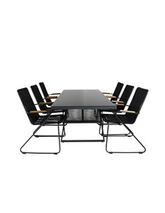 Matgrupp Dallas med Bois matstolar, 193 × 90 cm