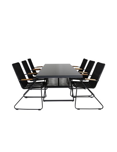 Matgrupp Dallas med Bois matstolar, 193 × 90 cm