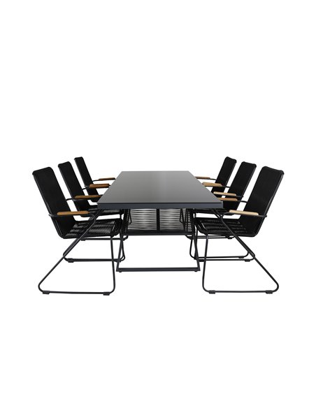 Matgrupp Dallas med Bois matstolar, 193 × 90 cm