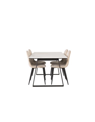 Matgrupp Estelle med Polar matstolar, 140 × 90 cm