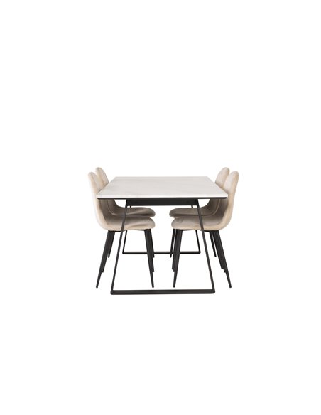 Matgrupp Estelle med Polar matstolar, 140 × 90 cm