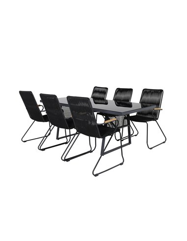 Matgrupp Dallas med Bois matstolar, 193 × 90 cm