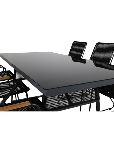 Matgrupp Dallas med Bois matstolar, 193 × 90 cm