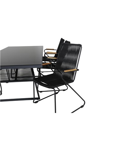 Matgrupp Dallas med Bois matstolar, 193 × 90 cm