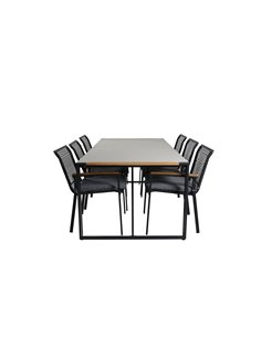 Matgrupp Texas med Dallas matstolar, 200 × 100 cm