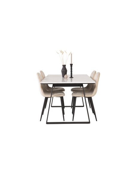 Matgrupp Estelle med Polar matstolar, 140 × 90 cm