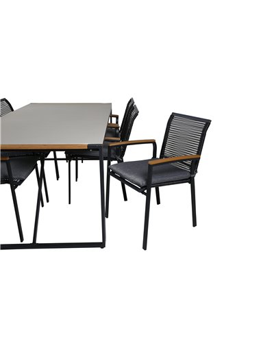 Matgrupp Texas med Dallas matstolar, 200 × 100 cm