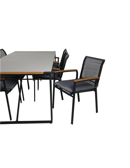Matgrupp Texas med Dallas matstolar, 200 × 100 cm