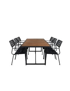 Matgrupp Khung med Nicke matstolar, 200 × 100 cm