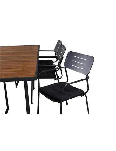 Matgrupp Khung med Nicke matstolar, 200 × 100 cm