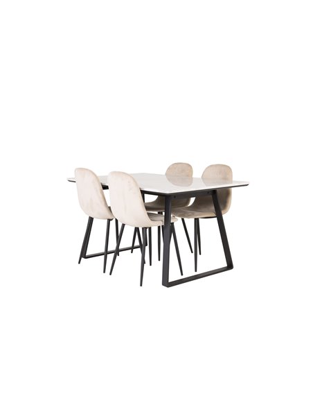 Matgrupp Estelle med Polar matstolar, 140 × 90 cm