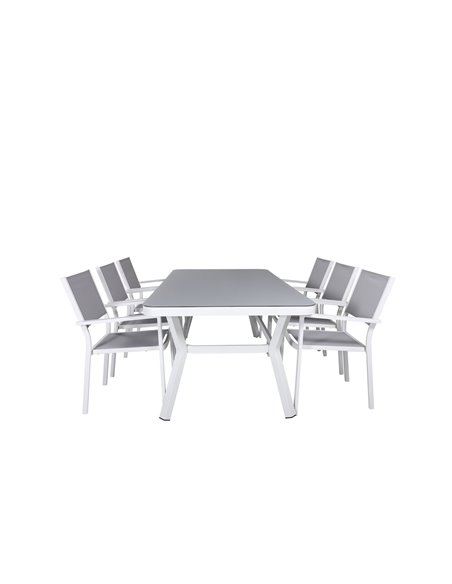 Matgrupp Virya med Copacabana matstolar, 200 × 100 cm