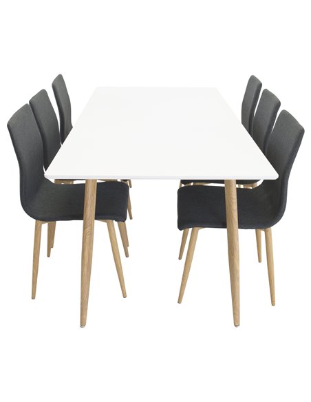 Matgrupp Polar med Windu matstolar, 180 × 90 cm