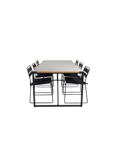 Matgrupp Texas med Lina matstolar, 200 × 100 cm
