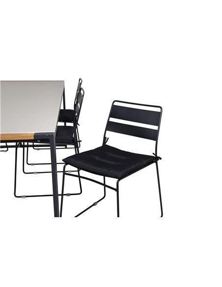 Matgrupp Texas med Lina matstolar, 200 × 100 cm