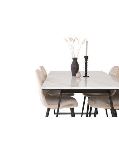 Matgrupp Estelle med Polar matstolar, 140 × 90 cm