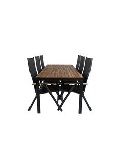 Matgrupp Bois med Panama matstolar, 205 × 90 cm