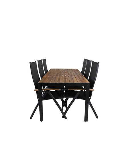 Matgrupp Bois med Panama matstolar, 205 × 90 cm