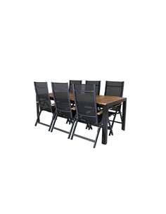 Matgrupp Bois med Panama matstolar, 205 × 90 cm 2