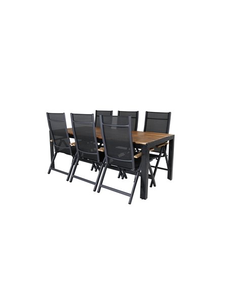 Matgrupp Bois med Panama matstolar, 205 × 90 cm