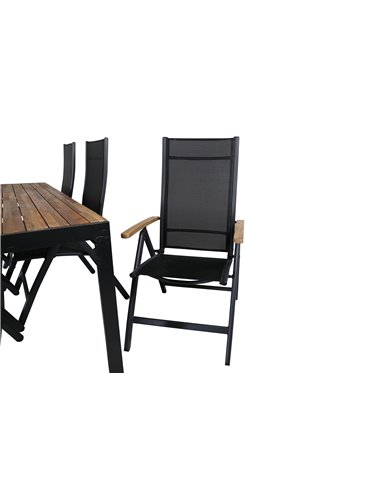 Matgrupp Bois med Panama matstolar, 205 × 90 cm