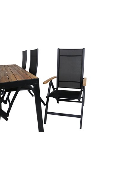 Matgrupp Bois med Panama matstolar, 205 × 90 cm