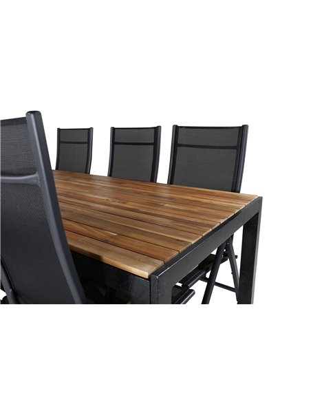Matgrupp Bois med Panama matstolar, 205 × 90 cm