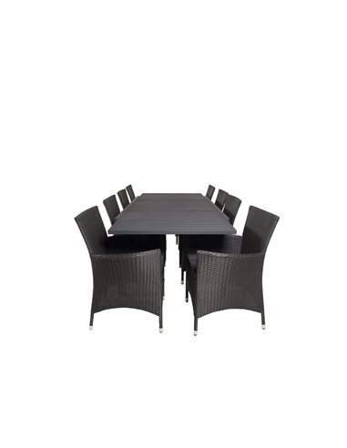 Matgrupp Marbella med Knick matstolar, 240 × 100 cm