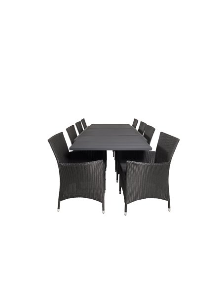 Matgrupp Marbella med Knick matstolar, 240 × 100 cm