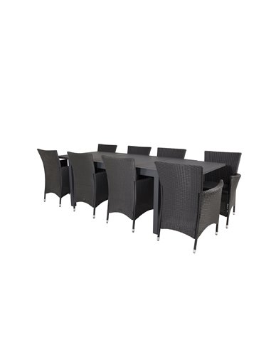 Matgrupp Marbella med Knick matstolar, 240 × 100 cm