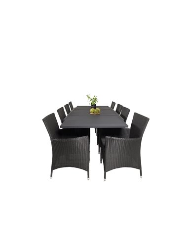 Matgrupp Marbella med Knick matstolar, 240 × 100 cm