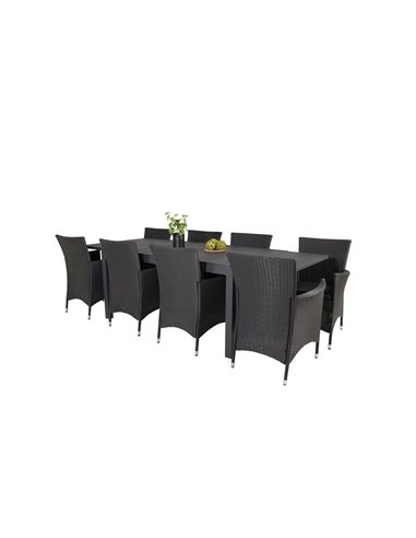 Matgrupp Marbella med Knick matstolar, 240 × 100 cm