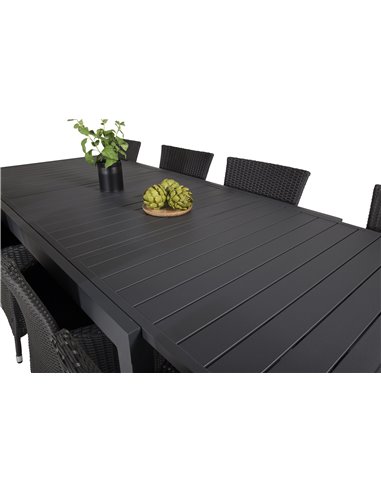 Matgrupp Marbella med Knick matstolar, 240 × 100 cm
