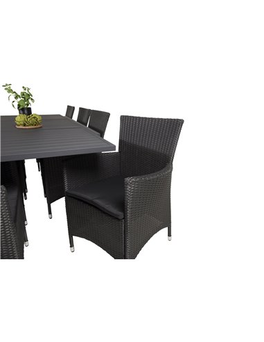 Matgrupp Marbella med Knick matstolar, 240 × 100 cm