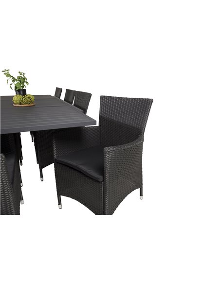 Matgrupp Marbella med Knick matstolar, 240 × 100 cm