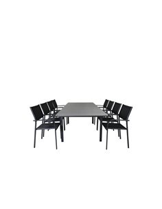 Matgrupp Levels med Santorini matstolar, 160 × 100 cm