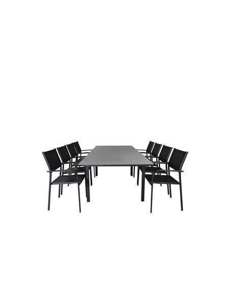 Matgrupp Levels med Santorini matstolar, 160 × 100 cm