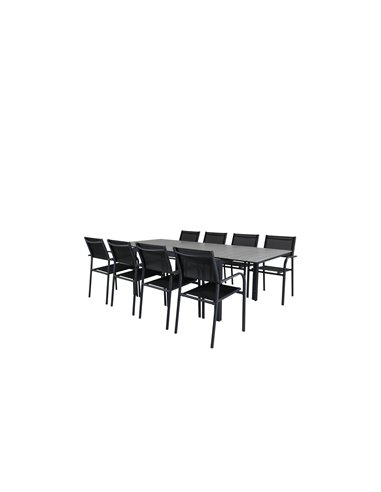 Matgrupp Levels med Santorini matstolar, 160 × 100 cm