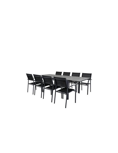 Matgrupp Levels med Santorini matstolar, 160 × 100 cm