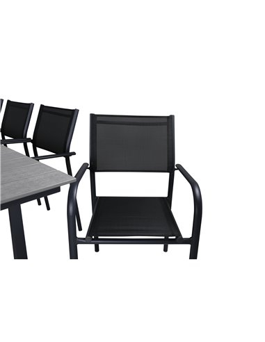 Matgrupp Levels med Santorini matstolar, 160 × 100 cm