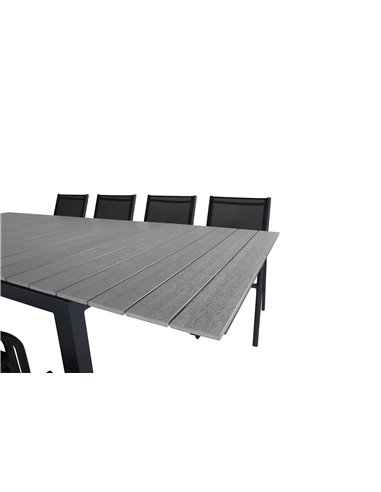 Matgrupp Levels med Santorini matstolar, 160 × 100 cm