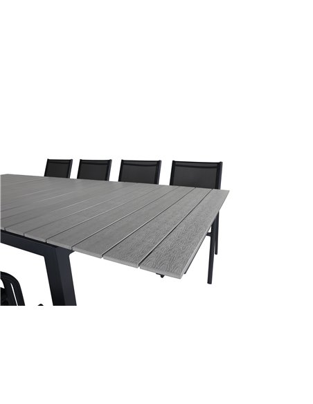 Matgrupp Levels med Santorini matstolar, 160 × 100 cm